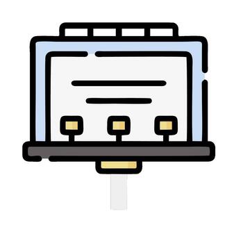 a computer monitor with a keyboard and mouse vector