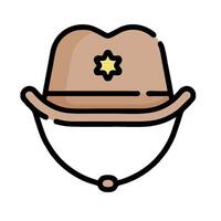 a sheriff's hat icon on a white background vector