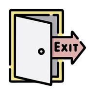 exit sign with arrow pointing to the door vector