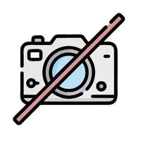 no photography sign with a camera and a red line vector