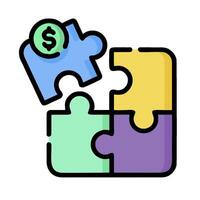 a puzzle piece with a dollar sign on it vector