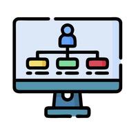 a computer screen with a person on it vector