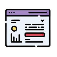 a web page with a button and a check mark vector