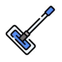 a mop with a blue handle on a white background vector
