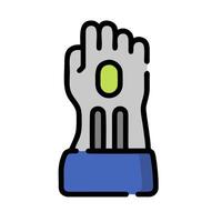 a glove with a green hand on it vector