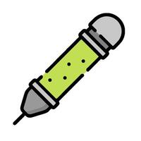 a green pen with a black tip on it vector