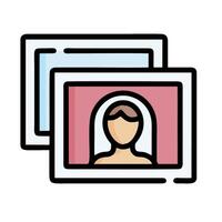 a wedding photo on a computer screen vector
