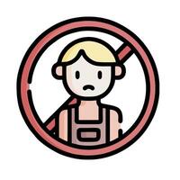 a man is in a no entry sign vector
