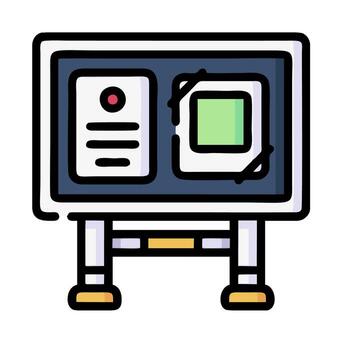 a computer monitor with a computer screen on it vector