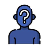 a man with a question mark on his head vector