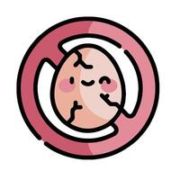 a cartoon egg with a broken shell in a circle vector