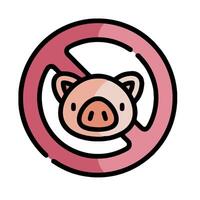 a pig is in a no sign vector