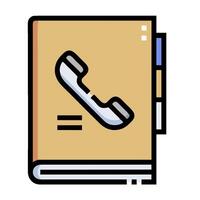 a phone icon on a book with a phone receiver vector