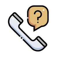 phone icon with question mark vector