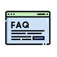 faq icon on a website vector