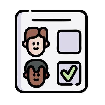 a person is checking a box with a check mark vector