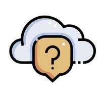 cloud icon with question mark illustration vector