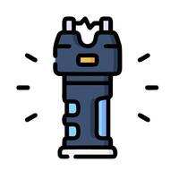 a flashlight with a light on it vector