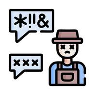 a man with a hat and speech bubbles vector