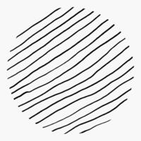 pencil hatching, doodle on white background. Hand drawn circle, crosshatch, thin curved strokes, chaotic lines. vector