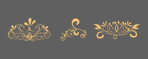 three different designs of ornate designs vector
