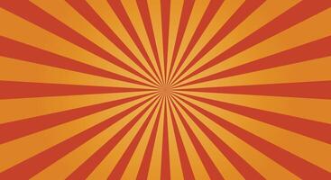 vintage background red rays retro design template vector