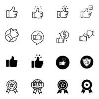 Like and Thumbs-up icon and icon pack design vector