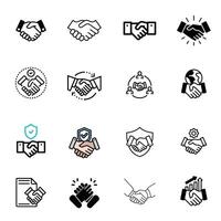 Different types of Handshake icon pack vector