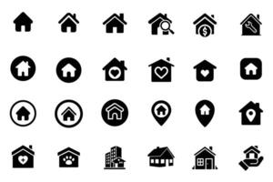 Home and building icon set vector