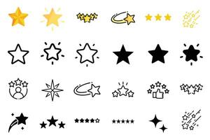 Different shapesstars icon and icon pack vector