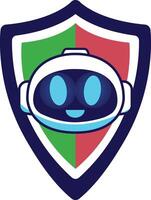Robot ai icon on shield vector