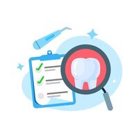 dental health check and clean concept illustration flat design. simple modern graphic element for landing page ui, infographic, icon vector