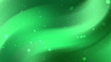 Abstract green background with bubbles particle video