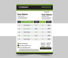 Marketing business invoice template vector