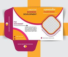 Professional modern presentation folder template vector