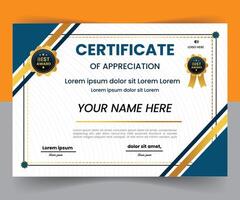 Modern elegant certificate design template vector
