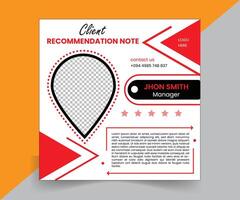 Client testimonial design feedback Template vector