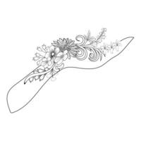 Abstract character doodle flower line art vector