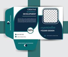 Professional modern presentation folder template vector