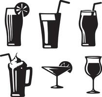 cold drinks glass design vector