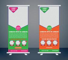 Roll up banner design template vector