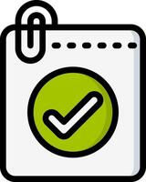 A green check mark on a paper clip vector
