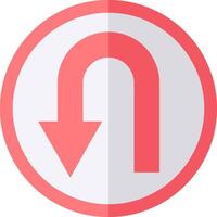A red arrow pointing up in a circle vector