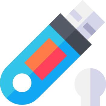 A usb drive with a key and a keychain vector