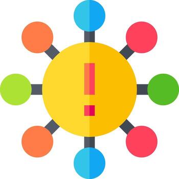 A circle with many different colored circles around it vector