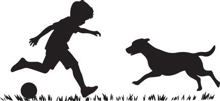 A Child Play with a child silhouette isolated white background vector