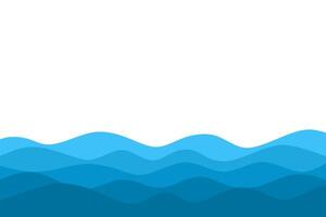 blue ocean wave papercut background design vector