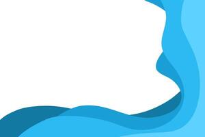blue ocean wave papercut background design vector