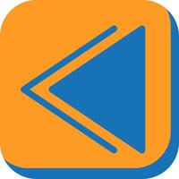 Backward Flat Two Color vector