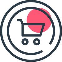 Cart Line with small circle background vector